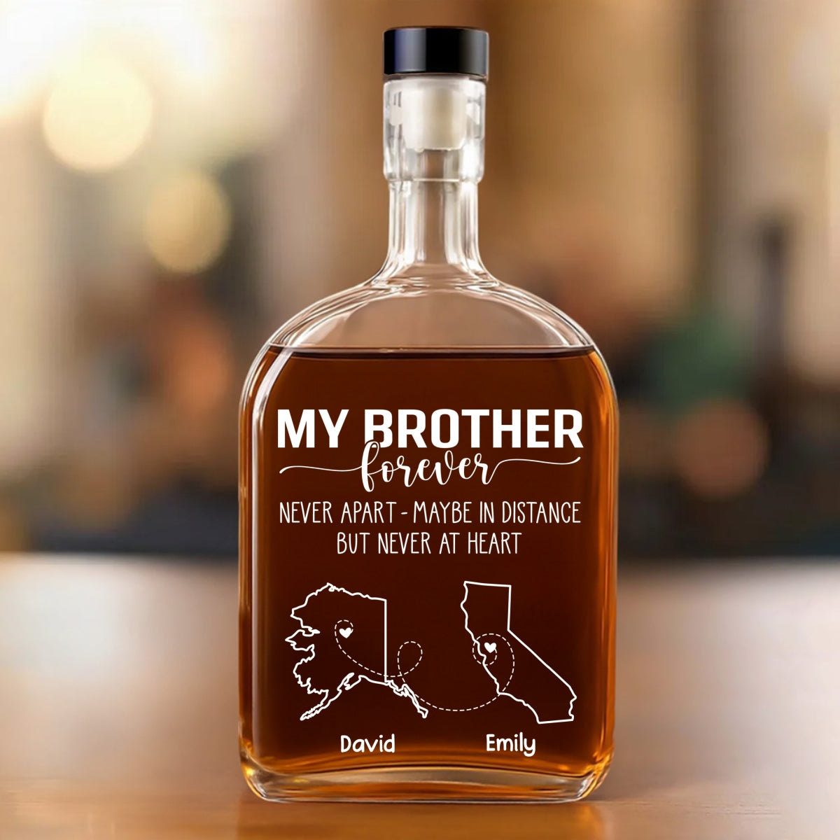 Never Apart - Personalized Custom Spirits Decanter