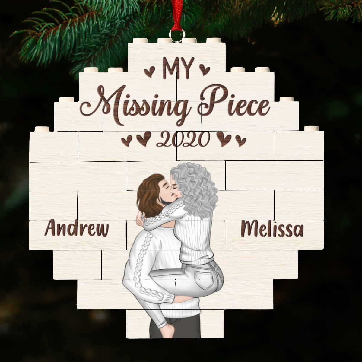My love - Personalized Custom Puzzle Ornament