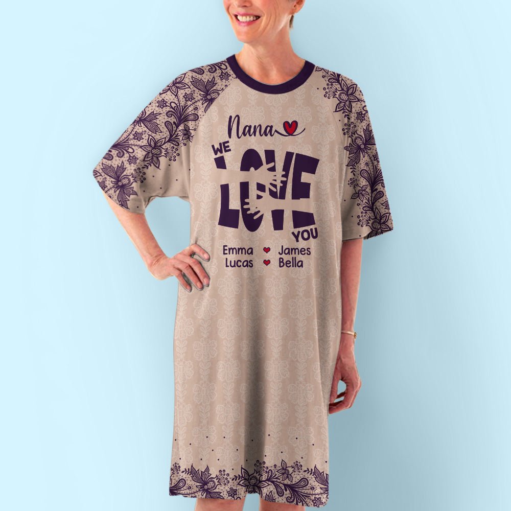 Kids Love Grandma - Personalized Custom 3/4 Sleeve Dress