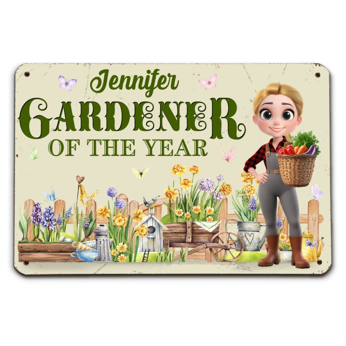 Gardener Of The Year - Personalized Custom Metal Sign