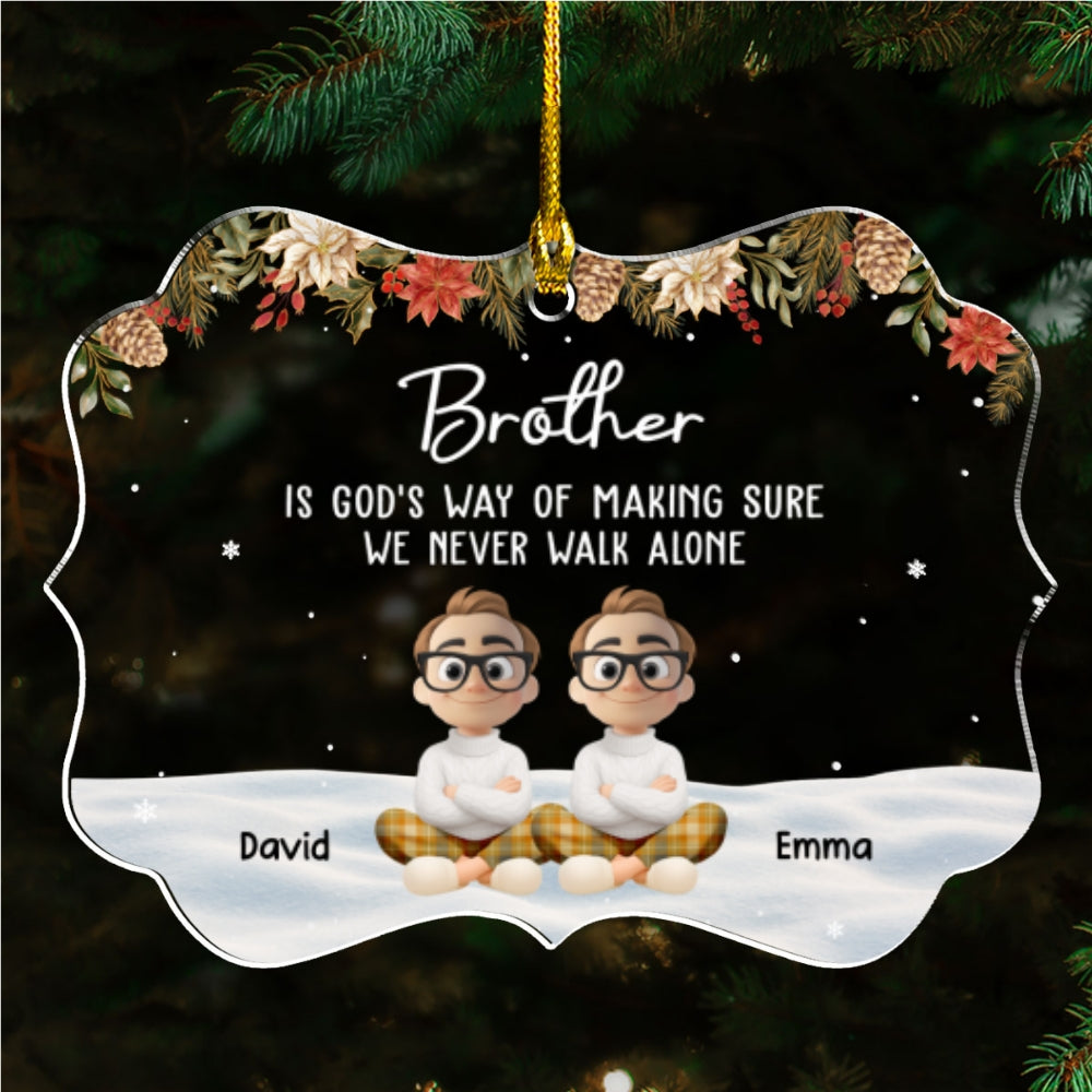 Together Always Brothers and Sisters - Personalized Custom Acrylic Ornament