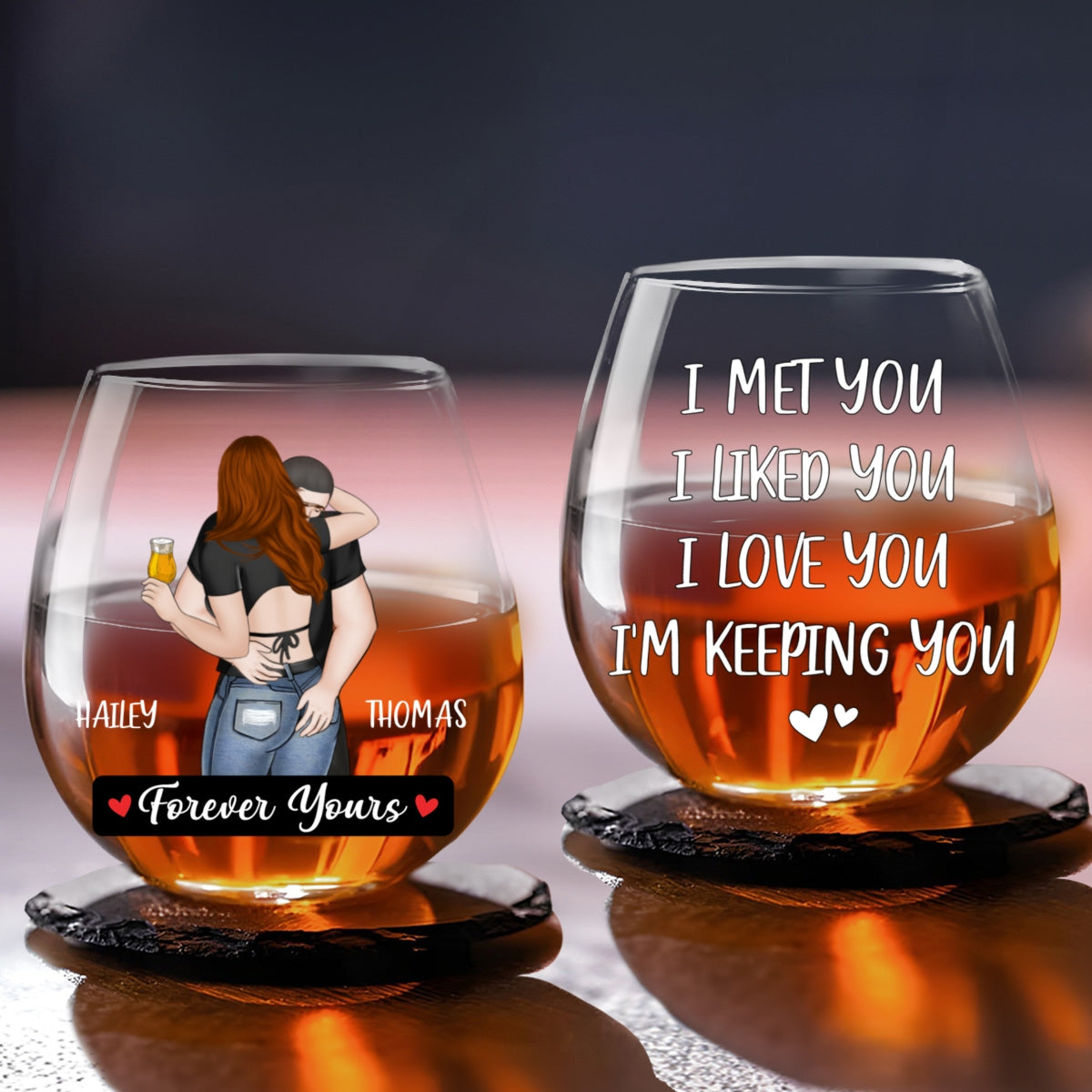 Forever Yours - Personalized Custom Wine Glass