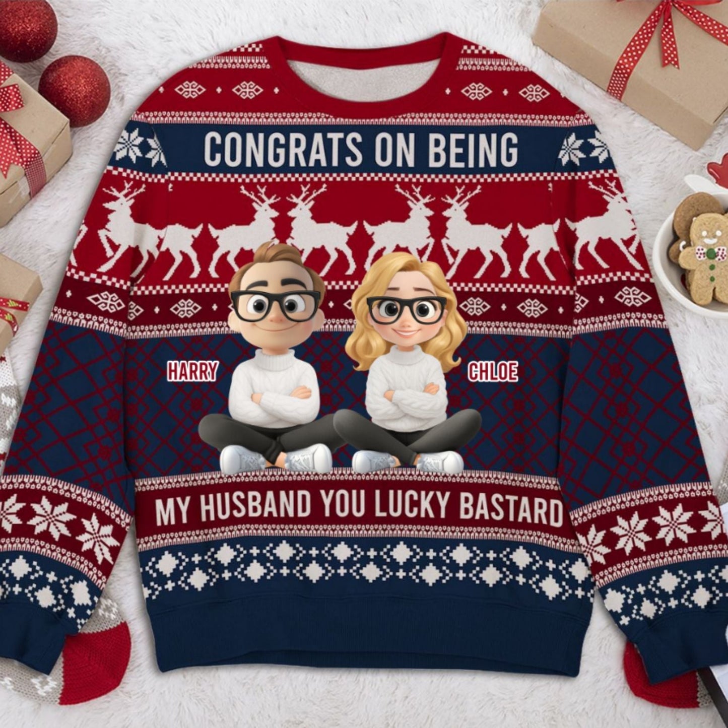 Congrats My Husband - Personalized Custom All-Over-Print Sweatshirt