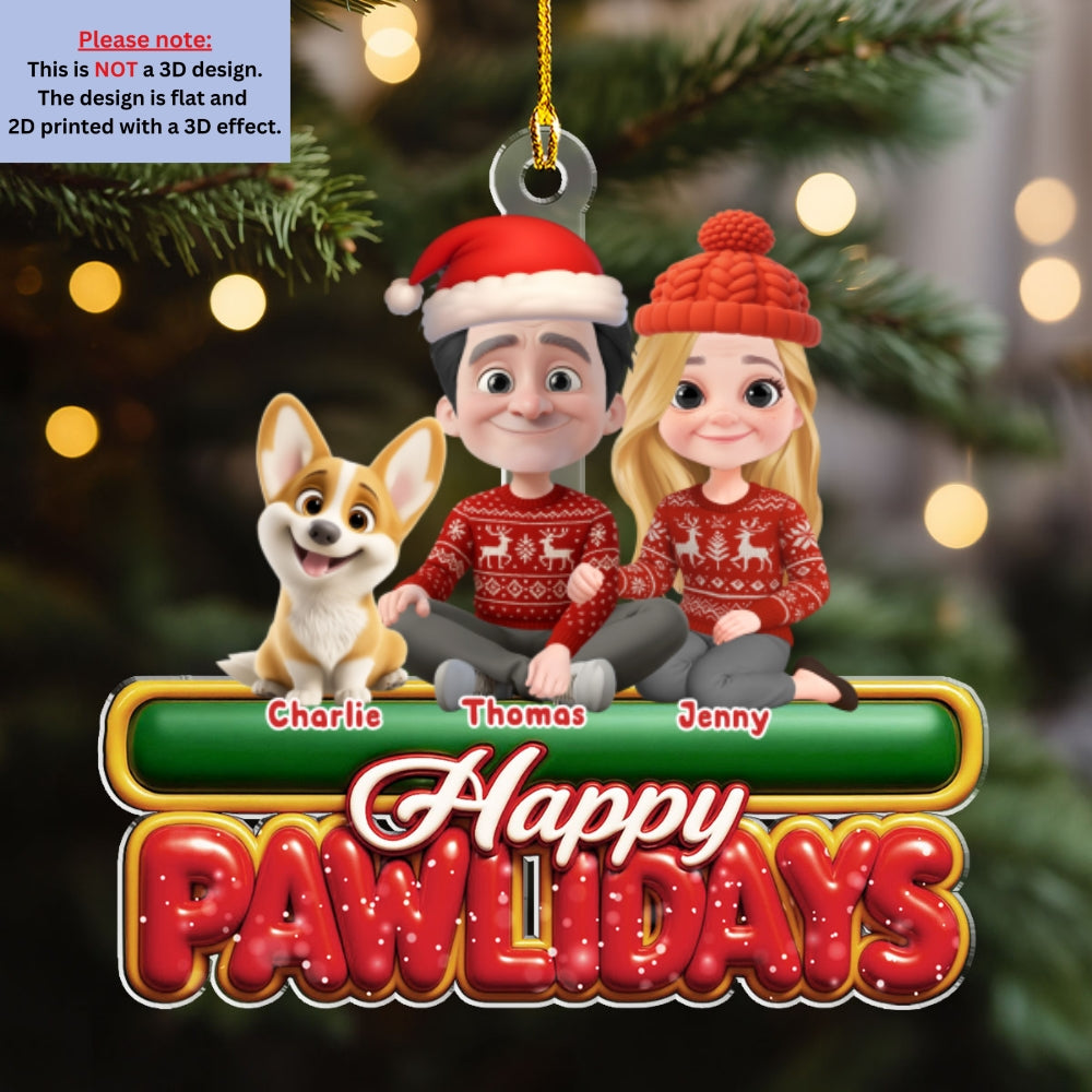 We And Our Dog Pawlidays - Personalized Custom Acrylic Ornament