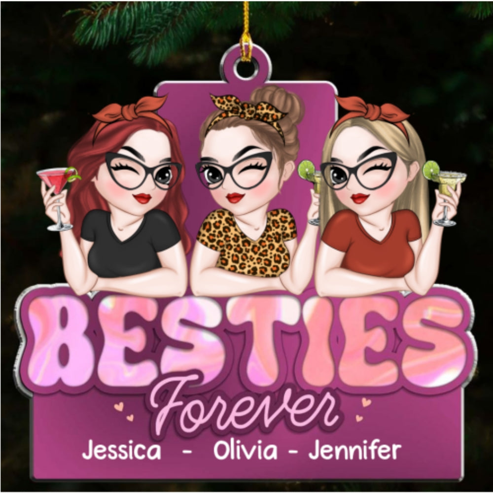 Besties Forever - Personalized Custom Acrylic Ornament