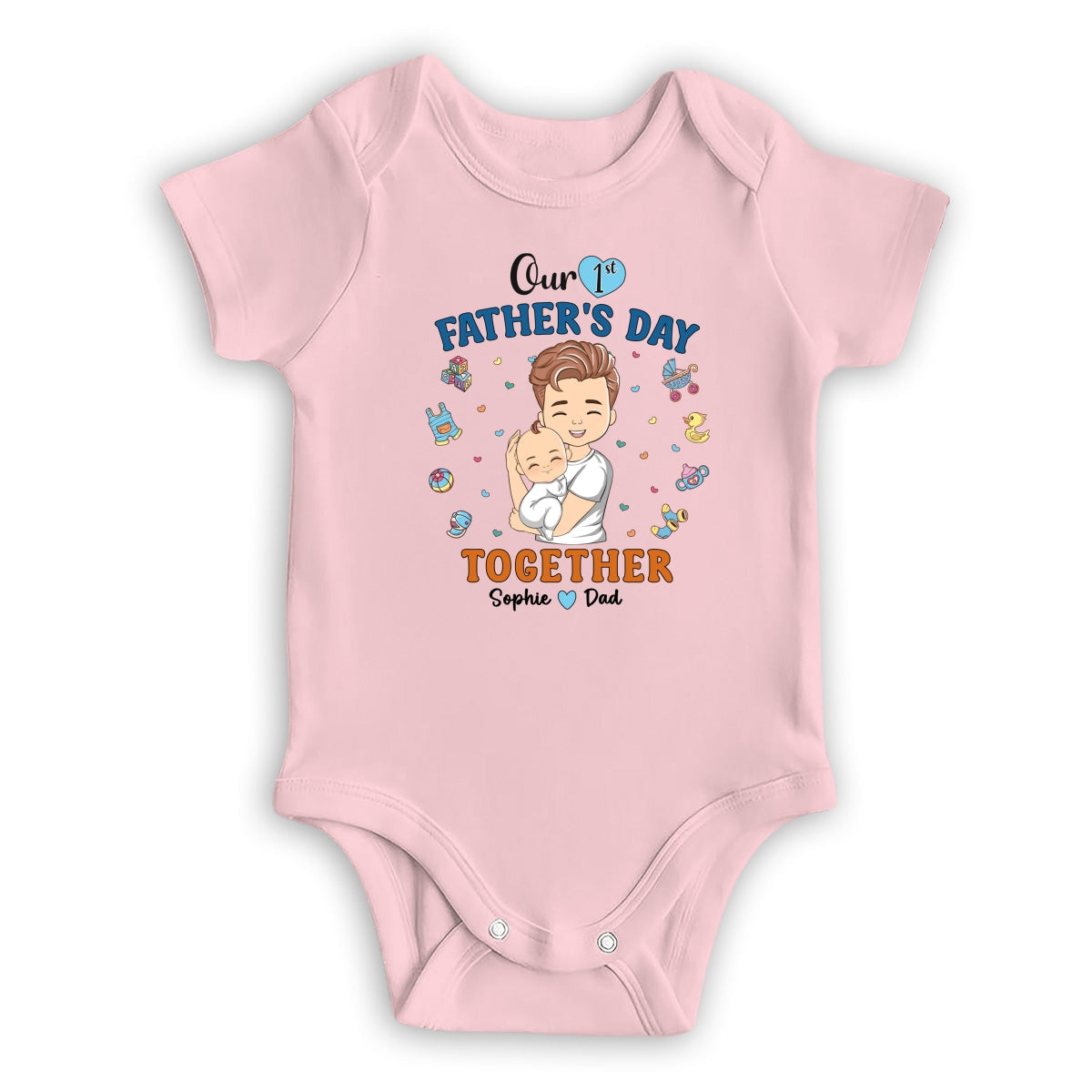 1st Fathers Day Together - Personalized Custom T-shirt And Onesie