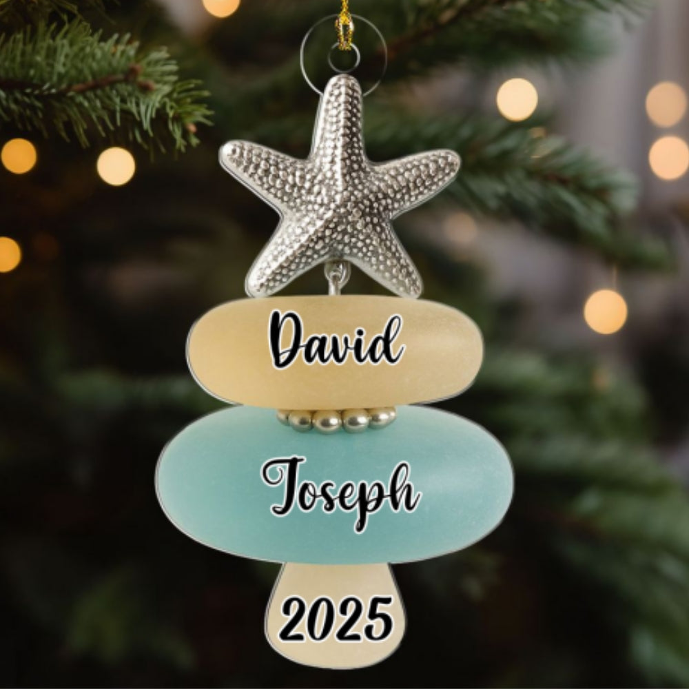 Sea Glass Christmas Tree - Personalized Custom Acrylic Ornament