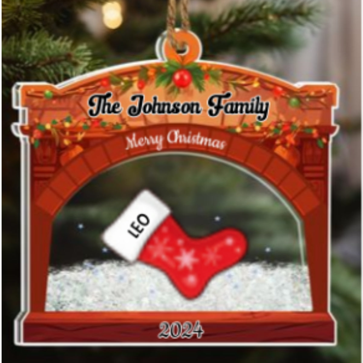 Christmas Family Stockings - Personalized Custom Acrylic Shaker Ornament