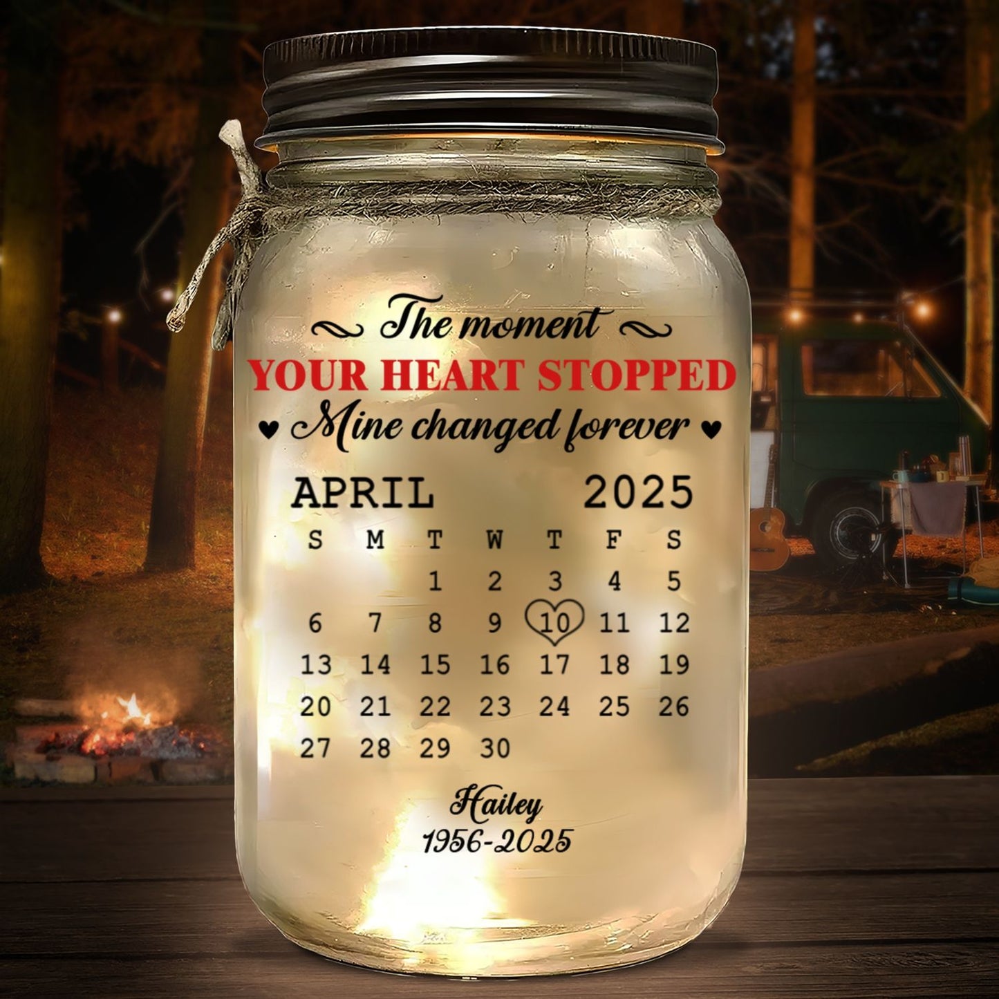The Moment - Personalized Custom Mason Jar Light