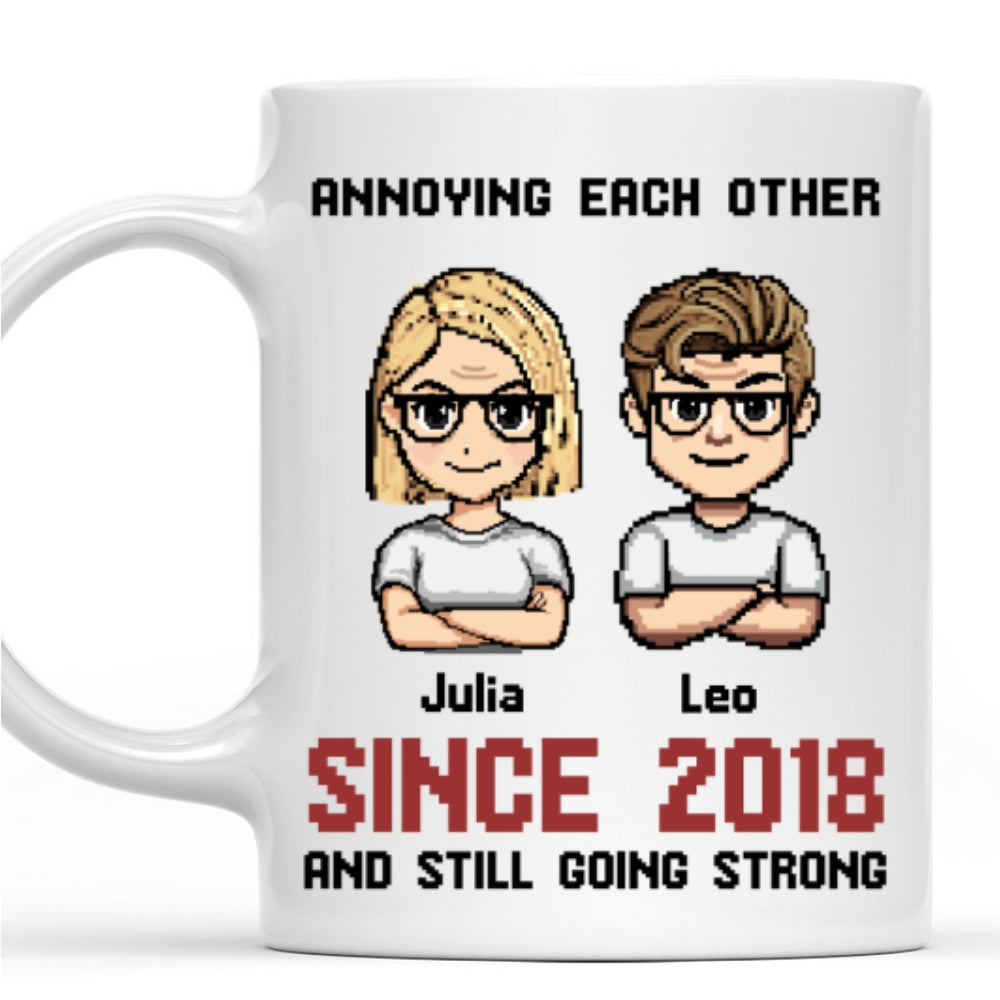 Together Forever Pixel - Personalized Custom Coffee Mug