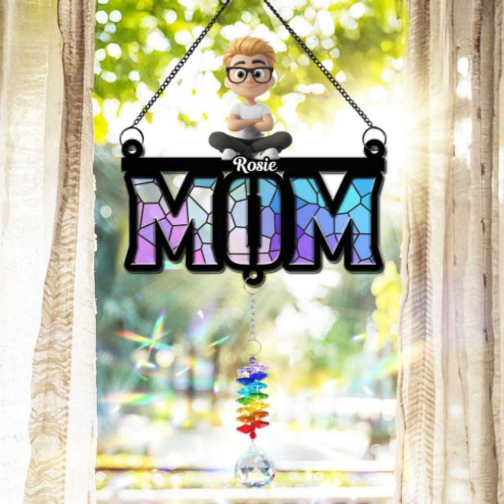Mother Is Our Sunshine - Personalized Custom Suncatcher With Crystal Rainbow Charm