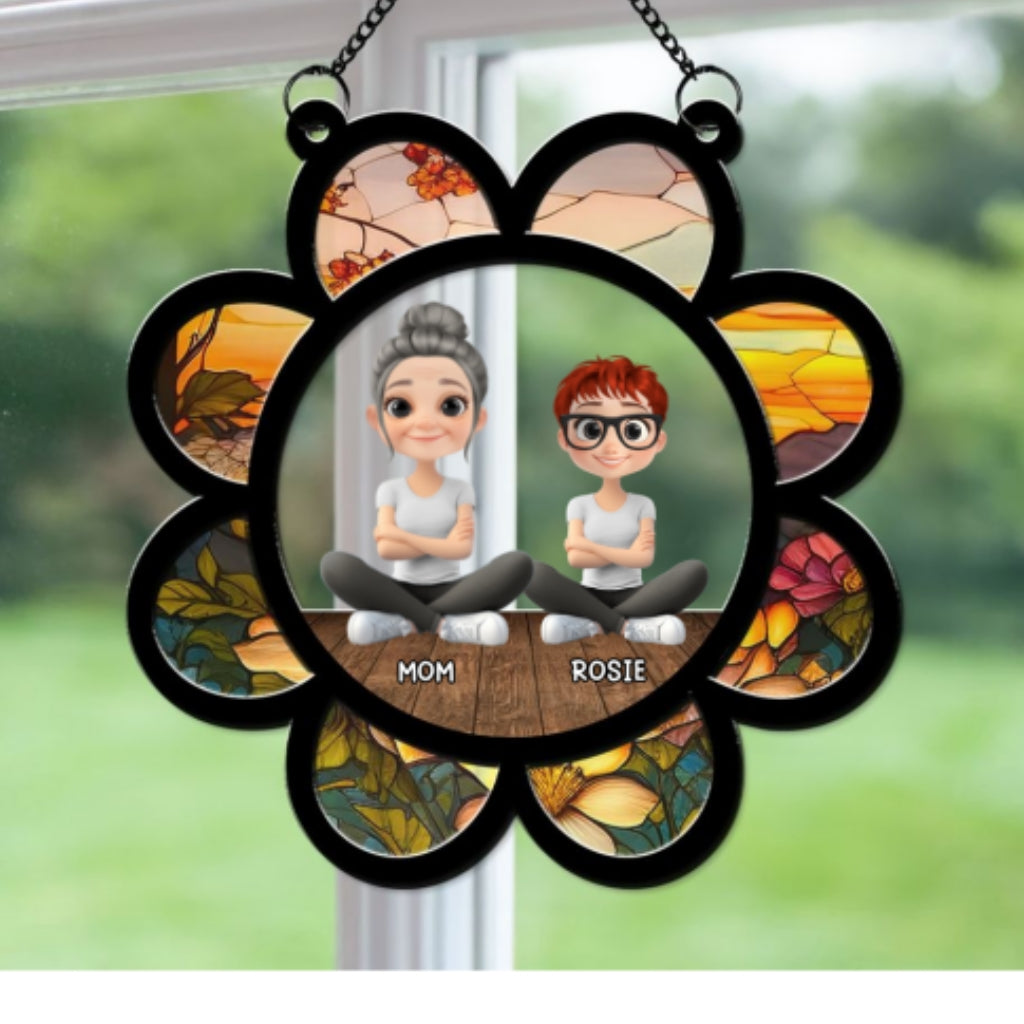 Mom Mum Flower - Personalized Custom Suncatcher