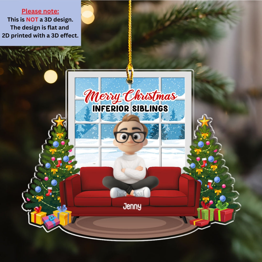 Bow To Your Superior Sibling - Personalized Custom Acrylic Ornament