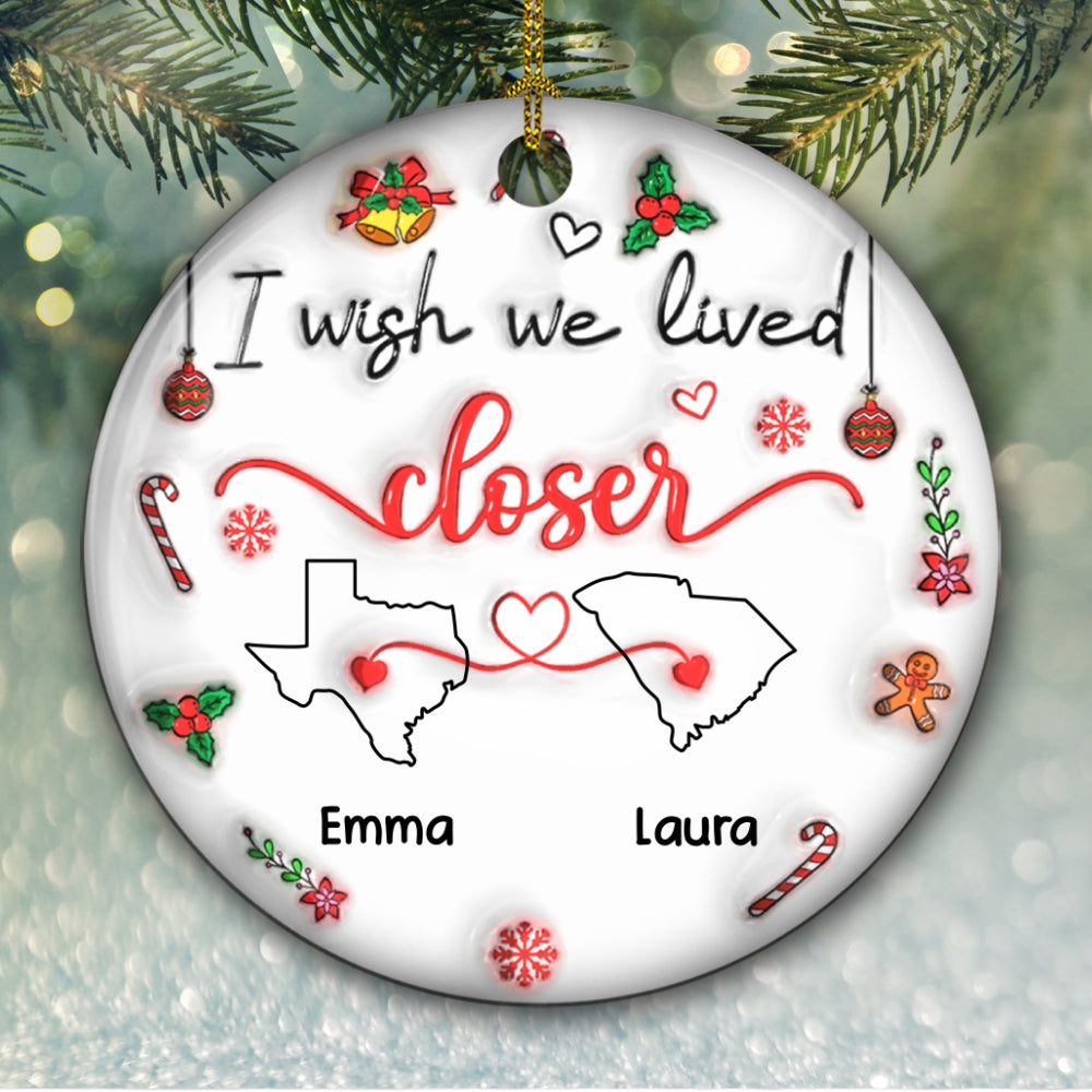 Besties Are Always Close At Heart More Friends Version - Personalized Custom 3D Inflated Effect Ceramic Ornament