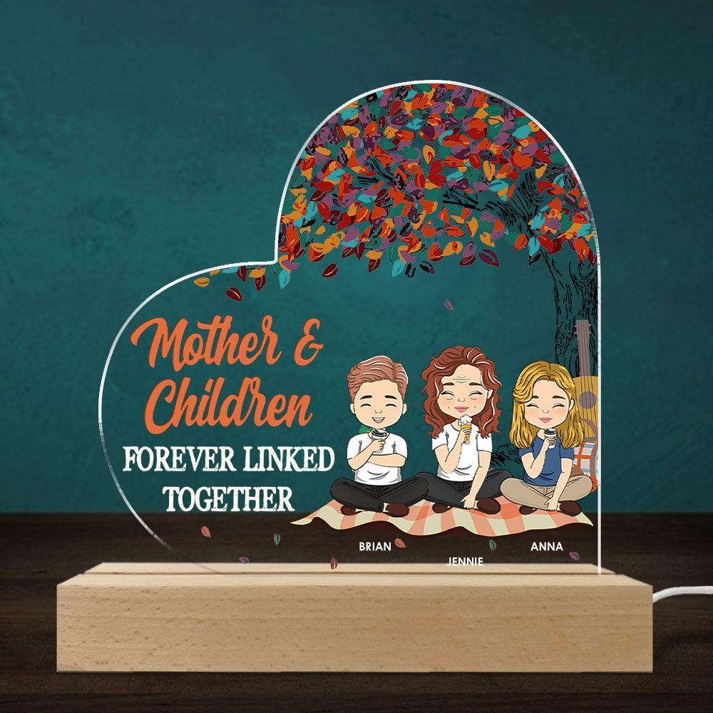 Mother And Son Forever Linked Together - Personalized Custom LED Light
