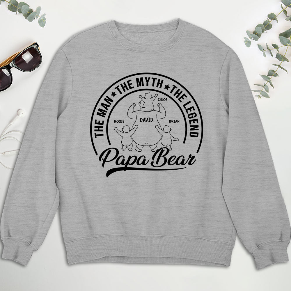 Papa Bear The Man The Myth The Legend - Personalized Custom Shirt