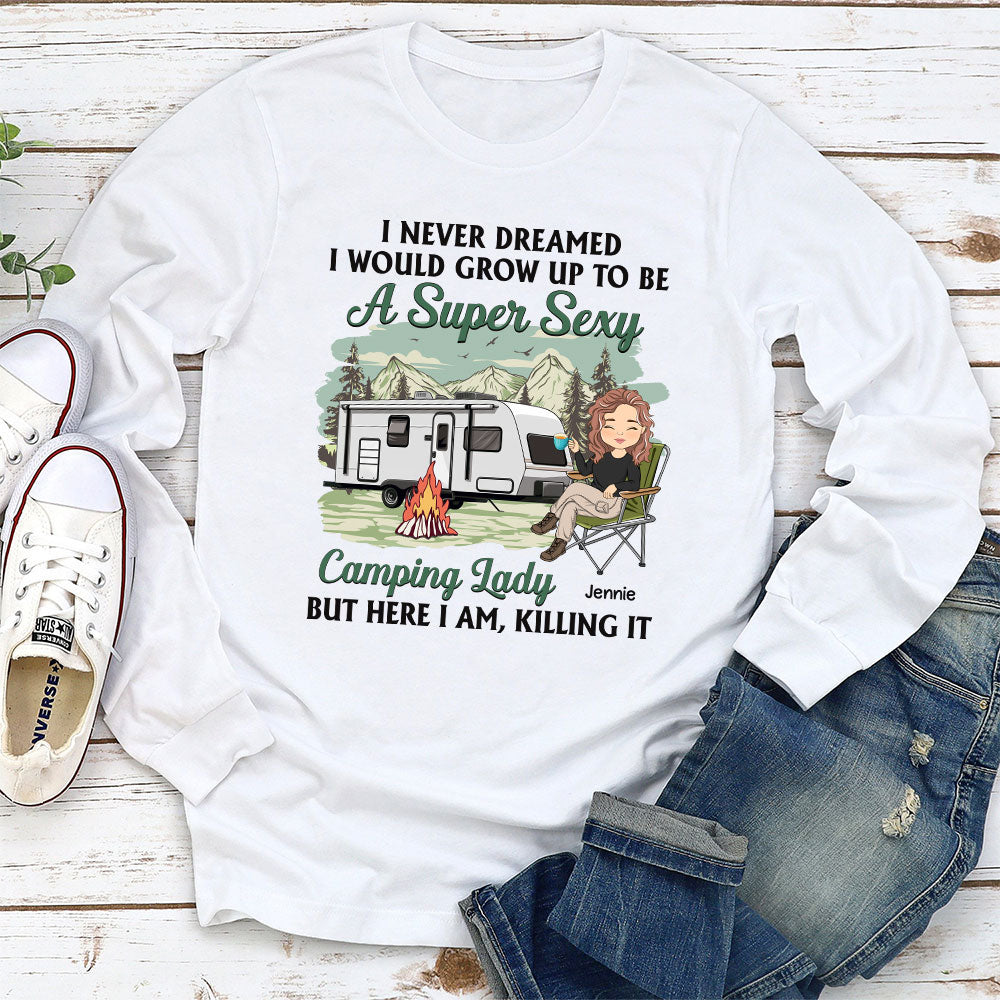 Camping Lady 3 - Personalized Custom Long Sleeve T-shirt