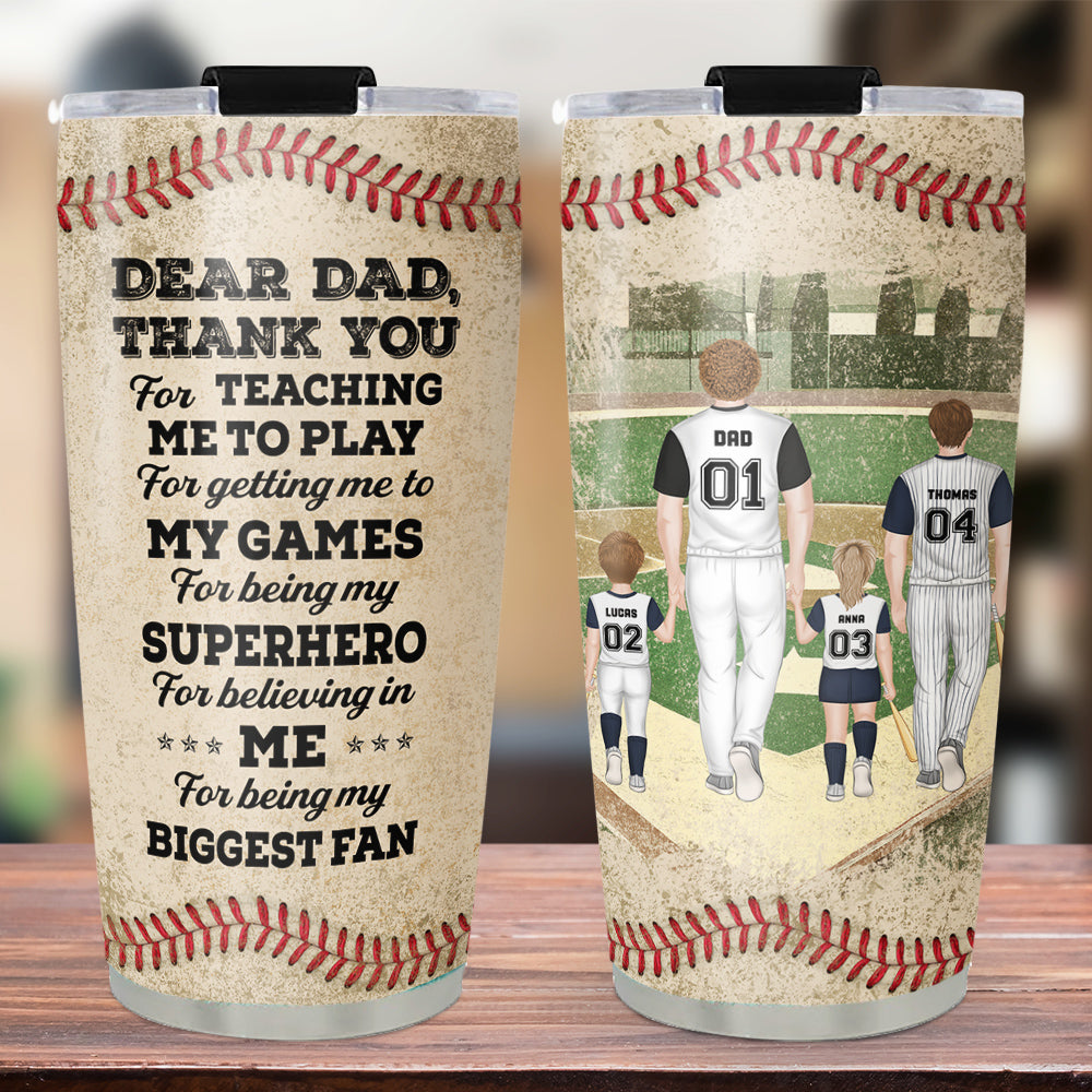 Thank Dad For Teaching Me To Play - Personalized Custom Tumbler