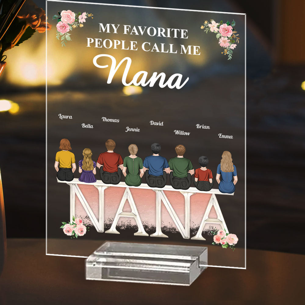 Nana, You Are The World - Personalized Custom Acrylic Plaque With Base