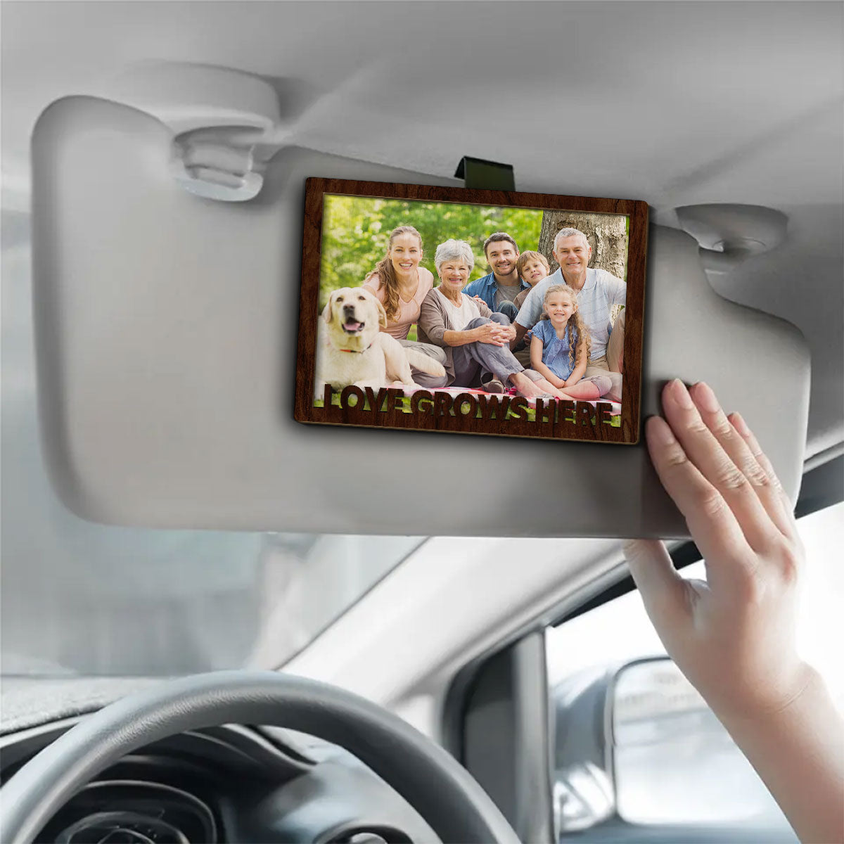 Love Grow Here - Personalized Custom Car Visor Clip