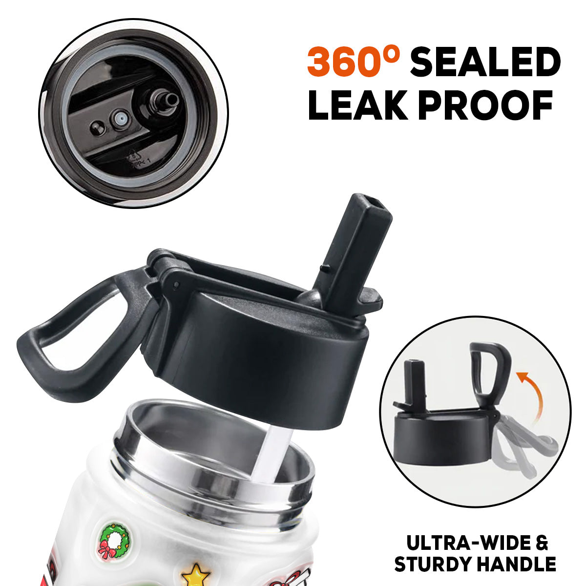 Santa Helper - Personalized Custom 3D Inflated Effect Kids Water Bottle