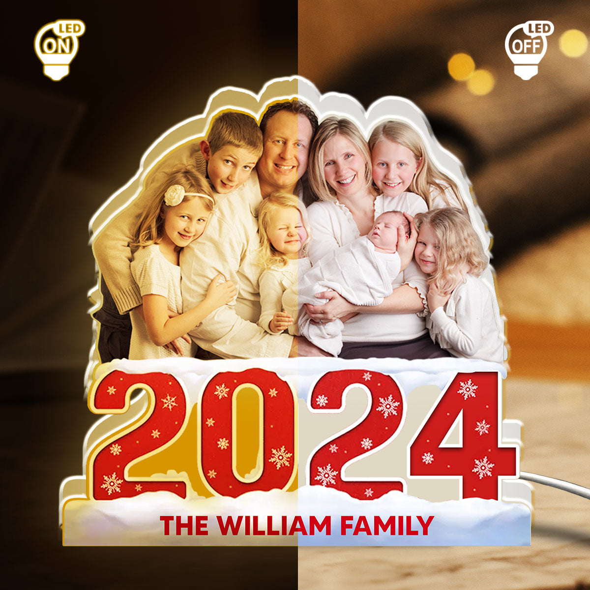 Custom Photo Family 2024 - Personalized Custom Light Box