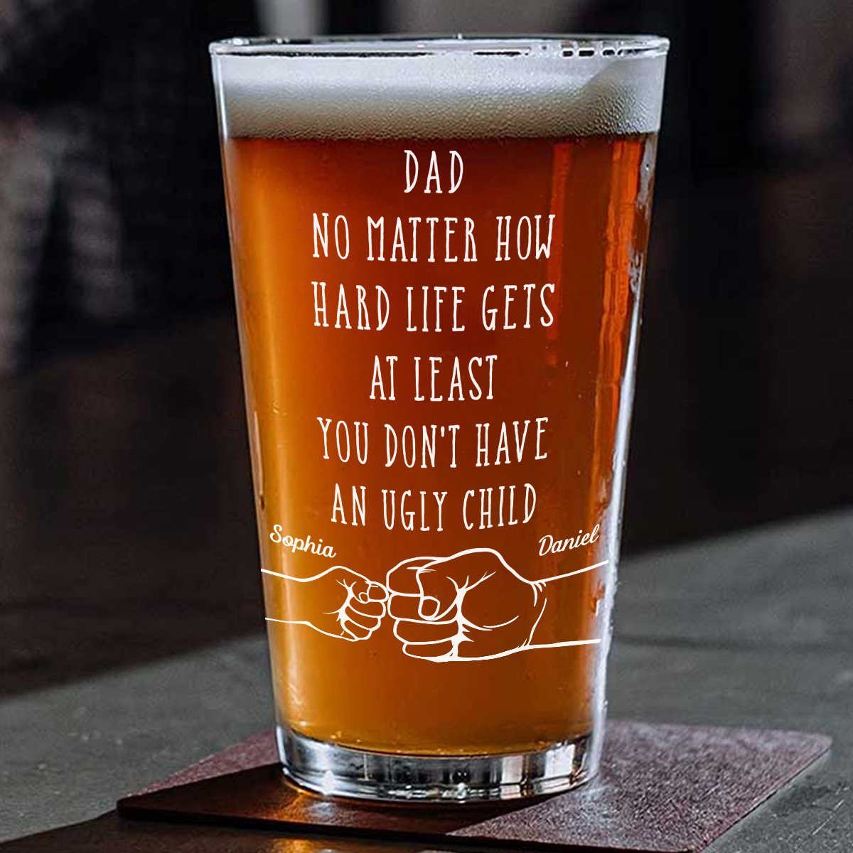 Thanks For Teaching Me How To Be A Man - Personalized Custom Beer Glass