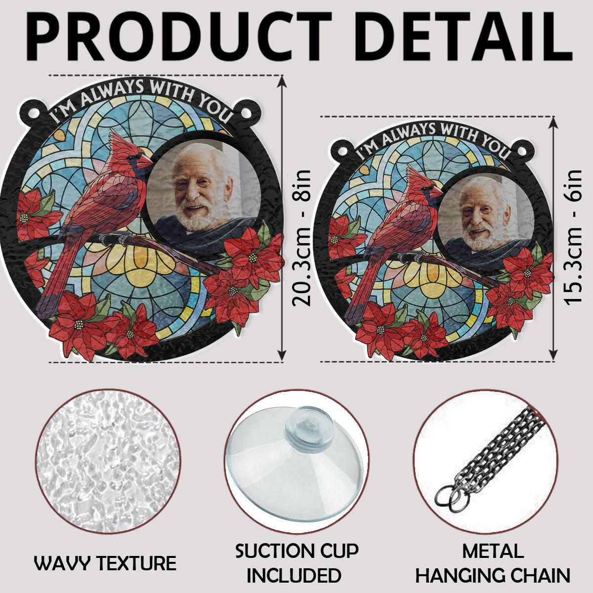 Always With You - Personalized Custom Wavy Suncatcher