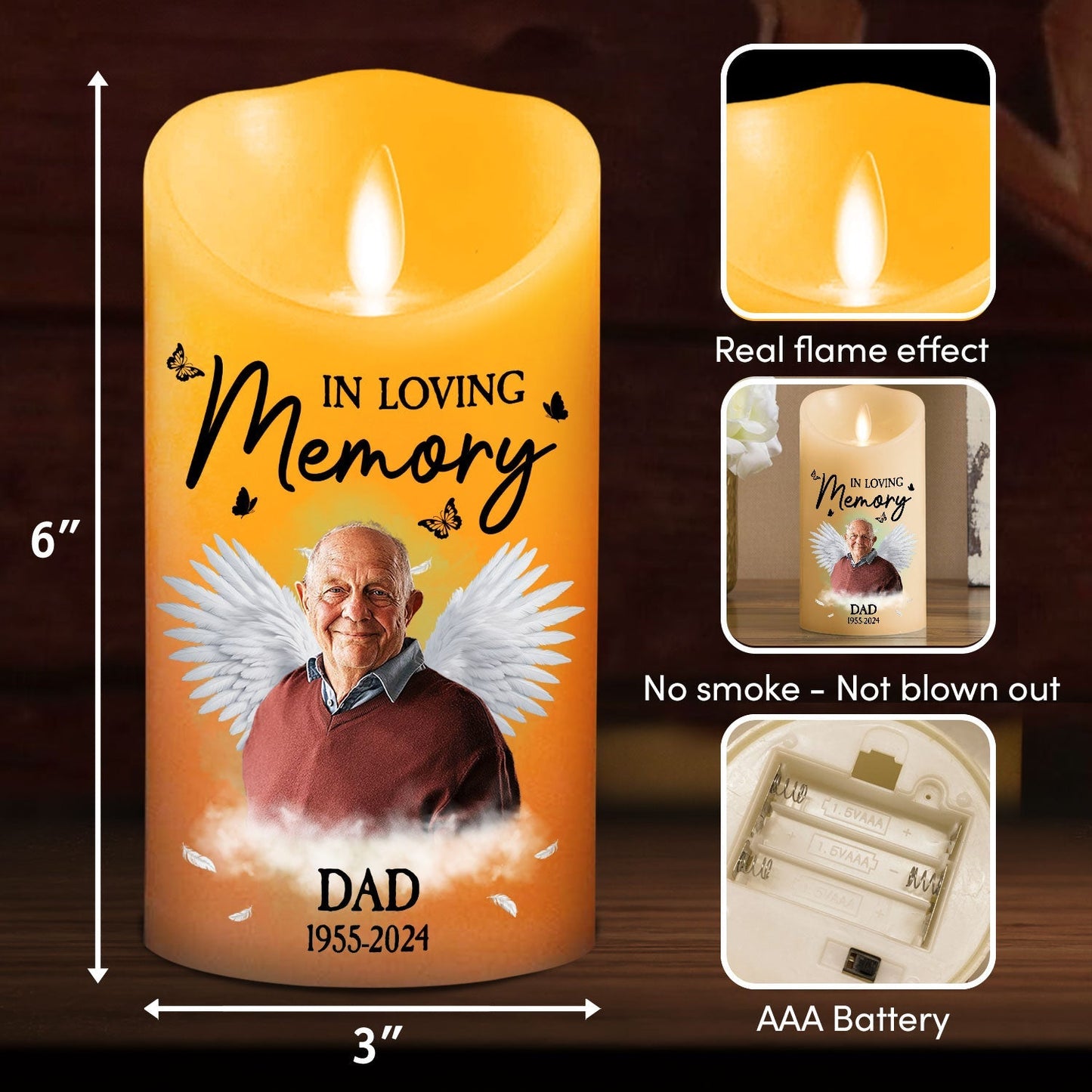 In Loving Memory - Personalized Custom LED Candle