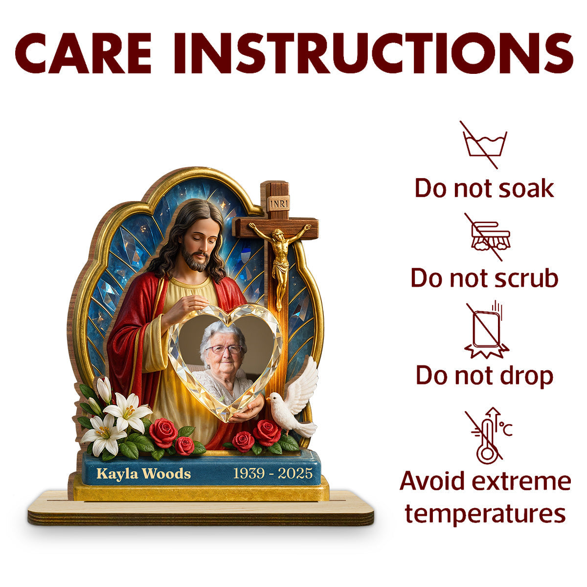 Guardian Of My Heart - Personalized Custom 2-Layer Wood Plaque With Flat Base