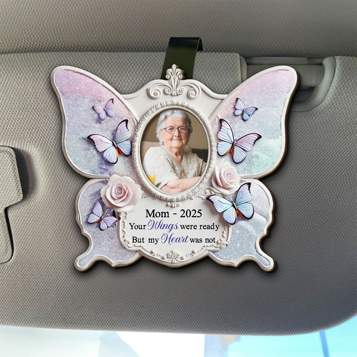 Your Wings Were Ready - Personalized Custom Car Visor Clip