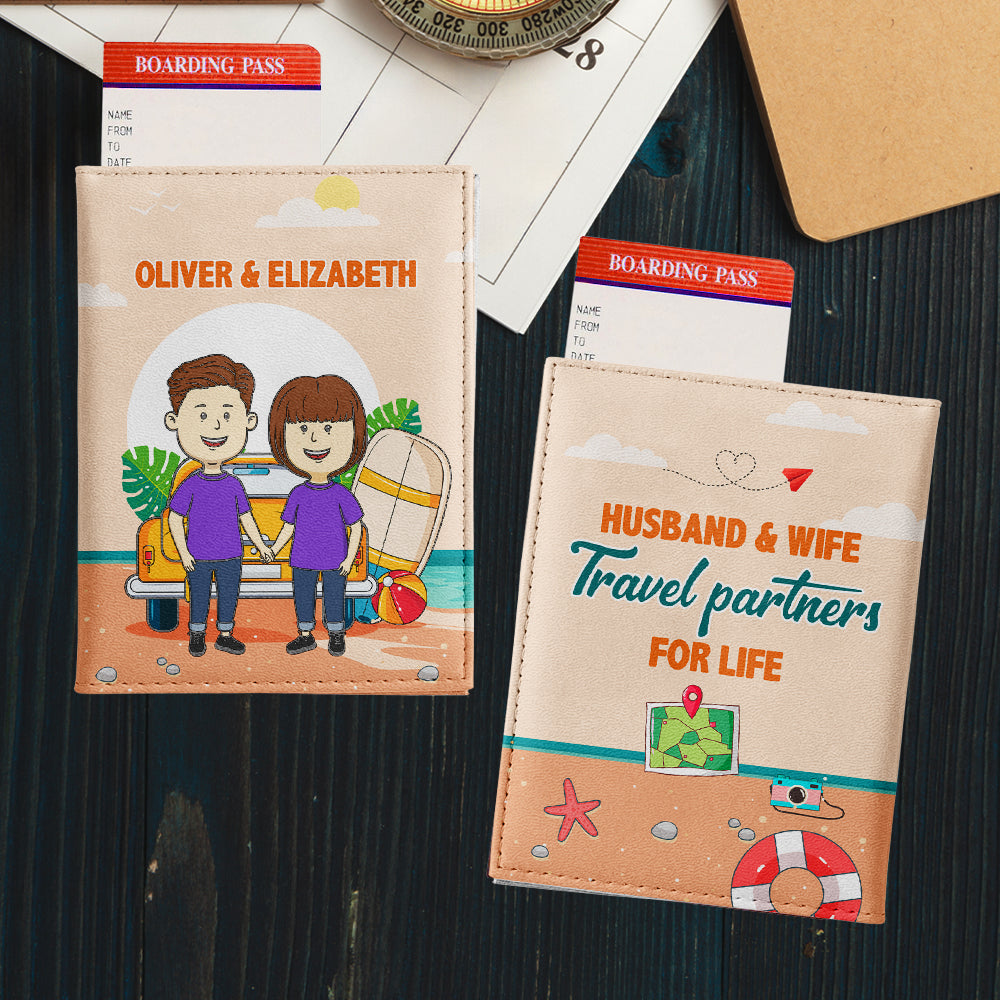 Husband And Wife - Personalized Custom Passport Cover