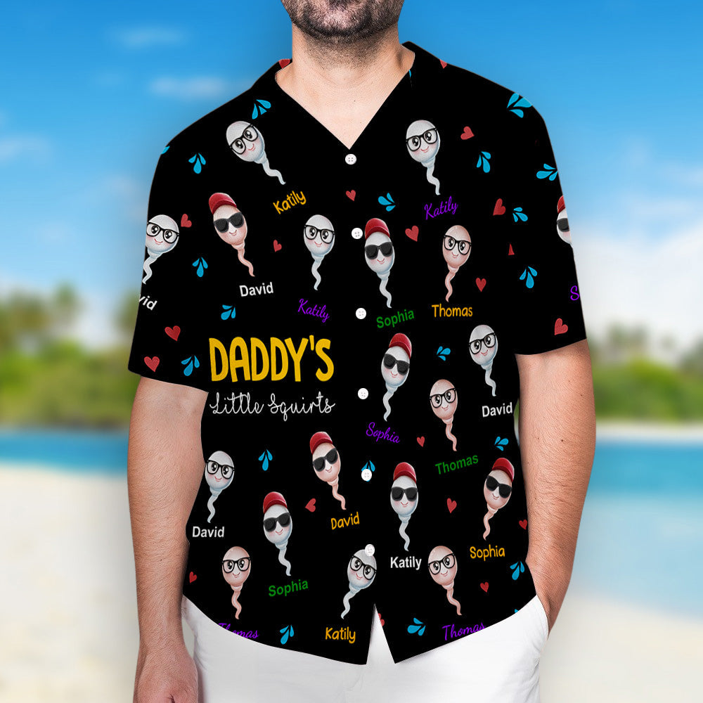 Funny Kid With Dad - Personalized Custom Hawaiian Shirt