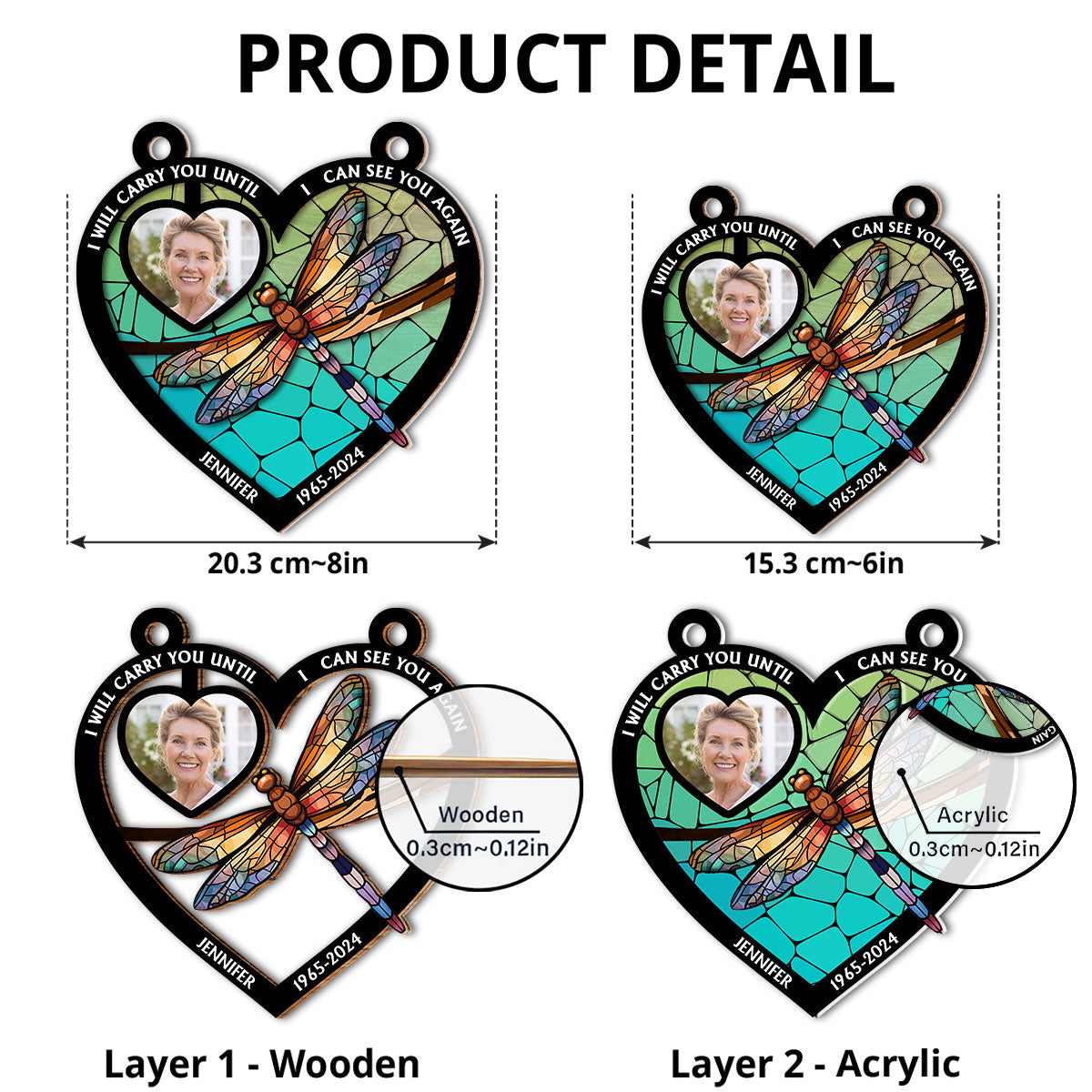 Your Wings Were Ready - Personalized Custom Suncatcher