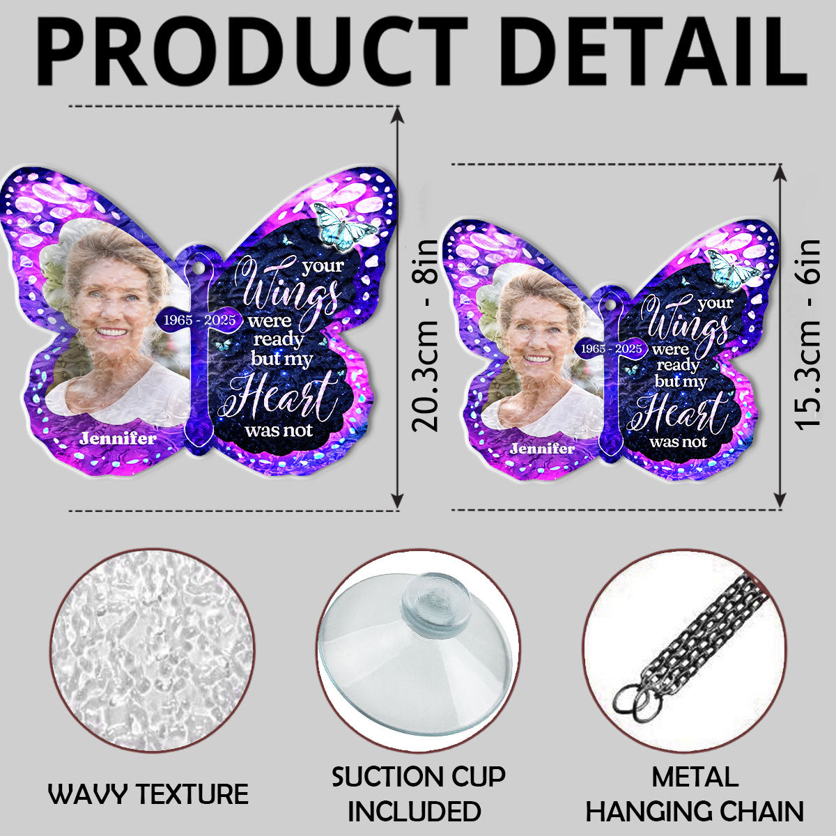 Your Wings Were Ready - Personalized Custom Wavy Suncatcher