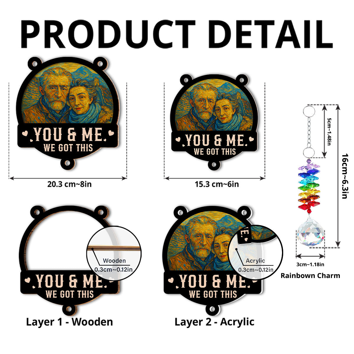 We Got This Until Our Last Breath - Personalized Custom Suncatcher With Crystal Rainbow Charm