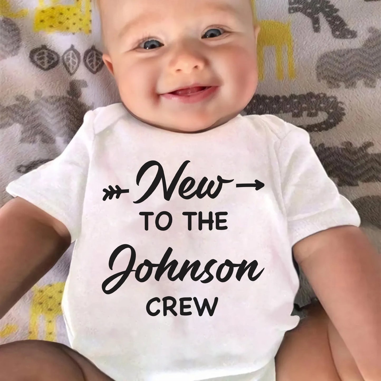 New To The Crew 2 - Personalized Custom Baby Onesie