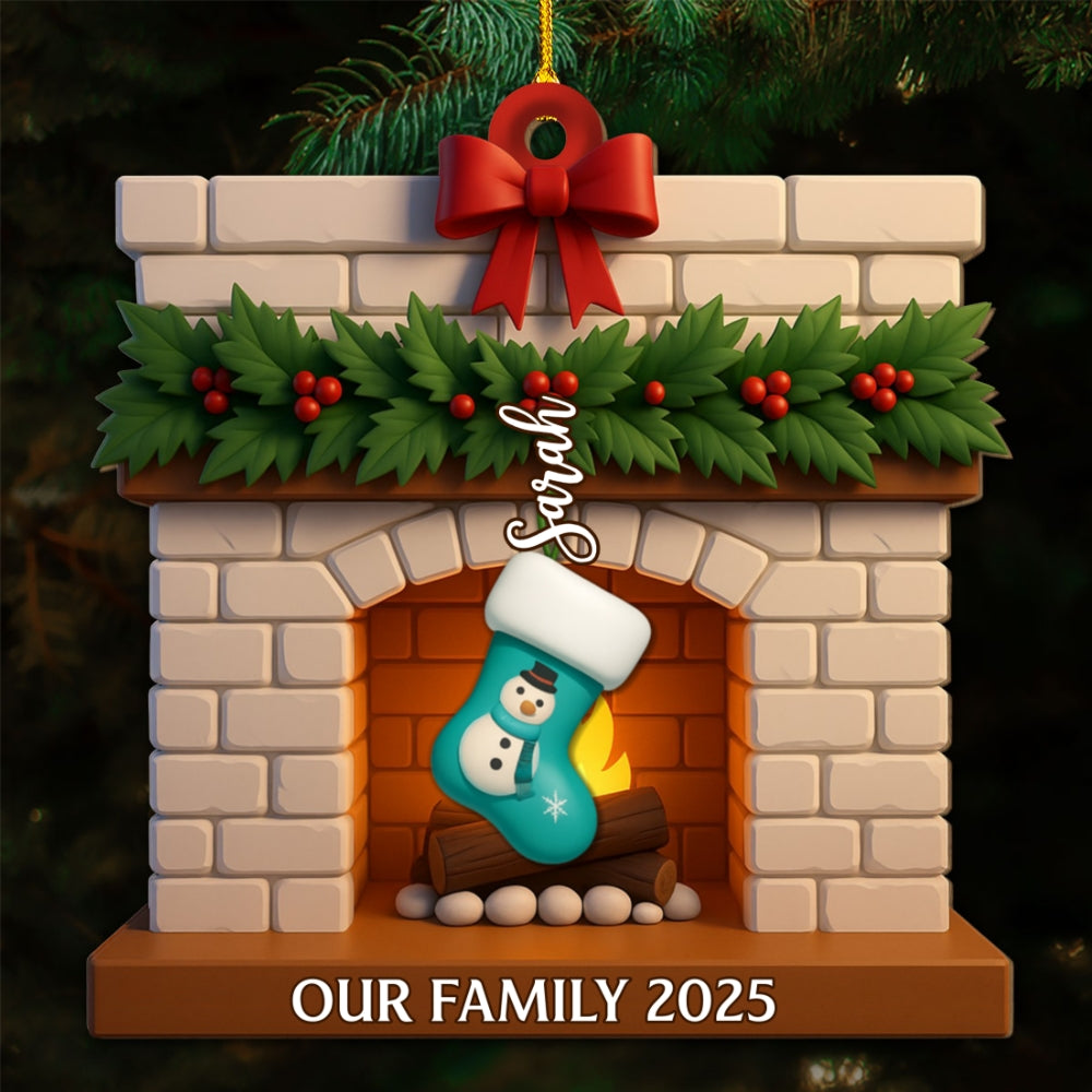 Family Stockings 2025 - Personalized Custom Wood Ornament