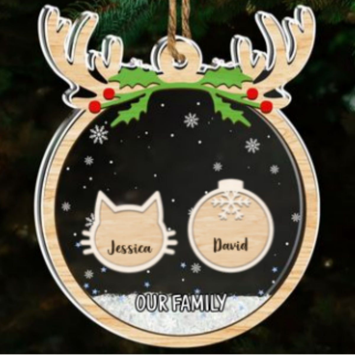 Paw Charm - Personalized Custom Acrylic Shaker Ornament