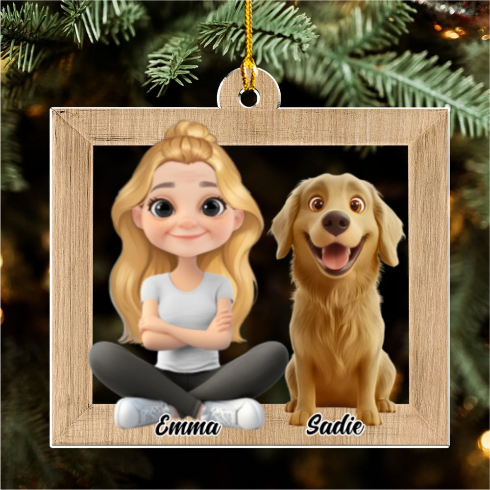 Cute Dog Mum - Personalized Custom Acrylic Ornament