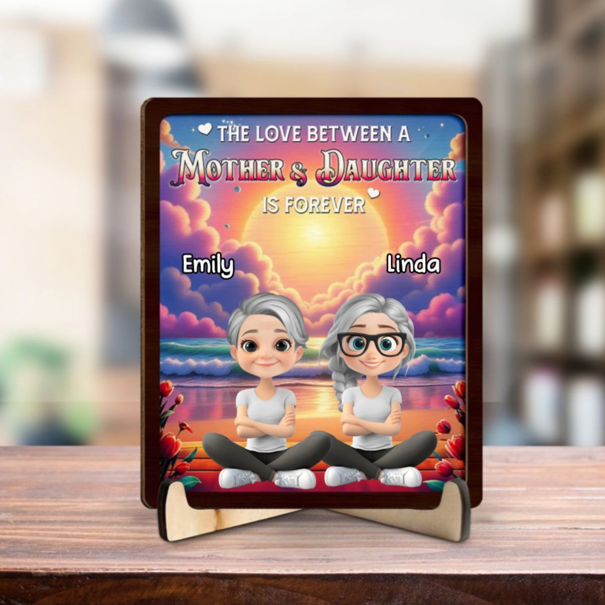 The Love Between Us - Personalized Custom Wooden Plaque