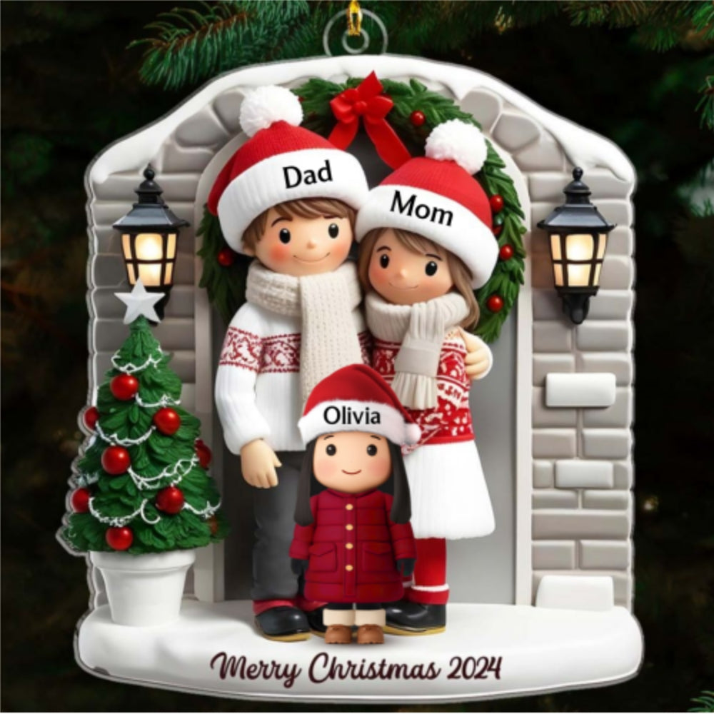 Farmhouse Family Christmas - Personalized Custom Acrylic Ornament