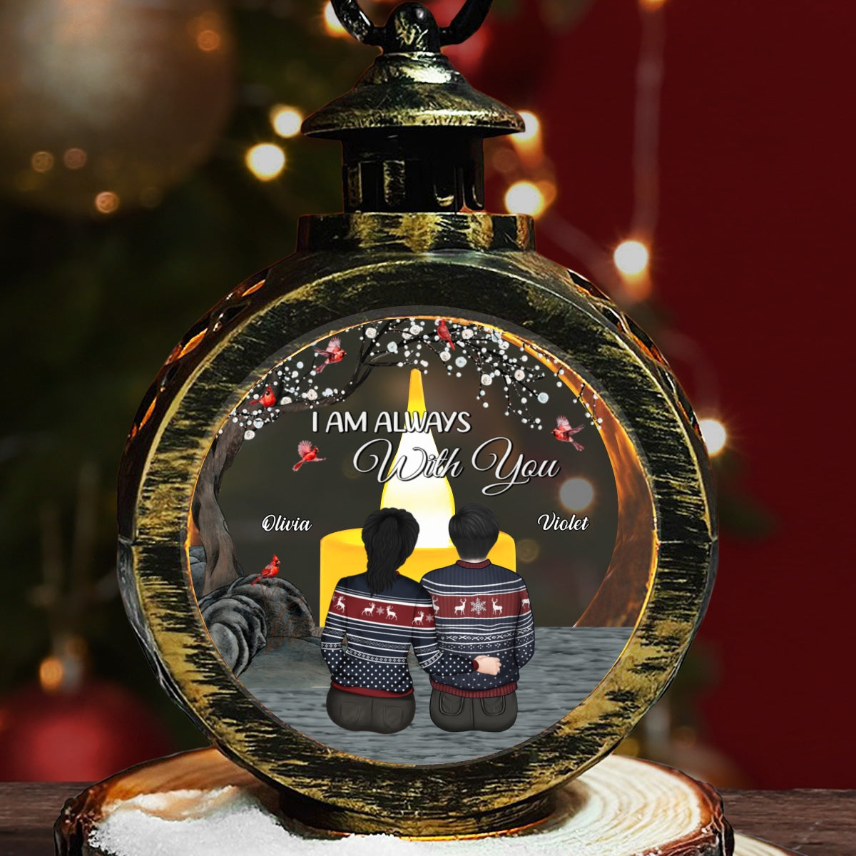 Right Here For You - Personalized Custom Christmas Lantern