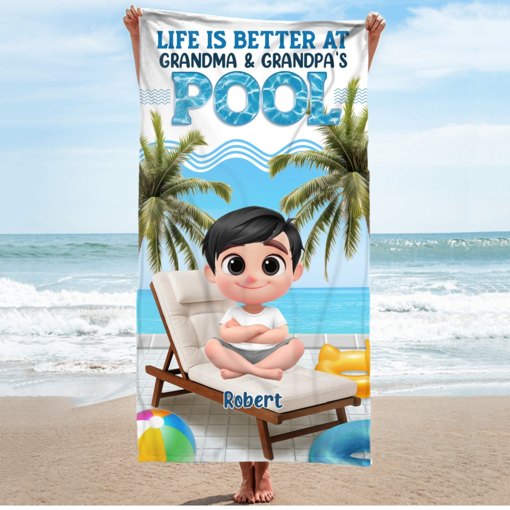 Find Me Under The Palms - Personalized Custom Beach Towel