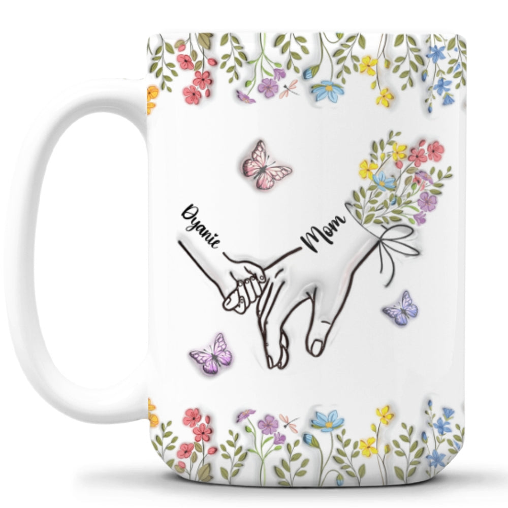 Her Hands Hold My Heart - Personalized Custom 3D Inflated Effect Mug
