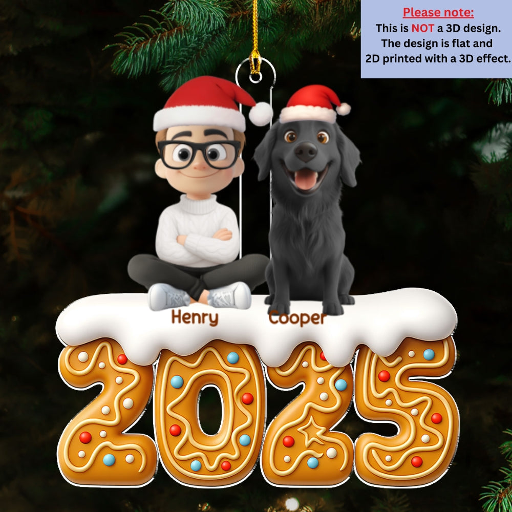 Dog Mom Dad Of The Year - Personalized Custom Acrylic Ornament