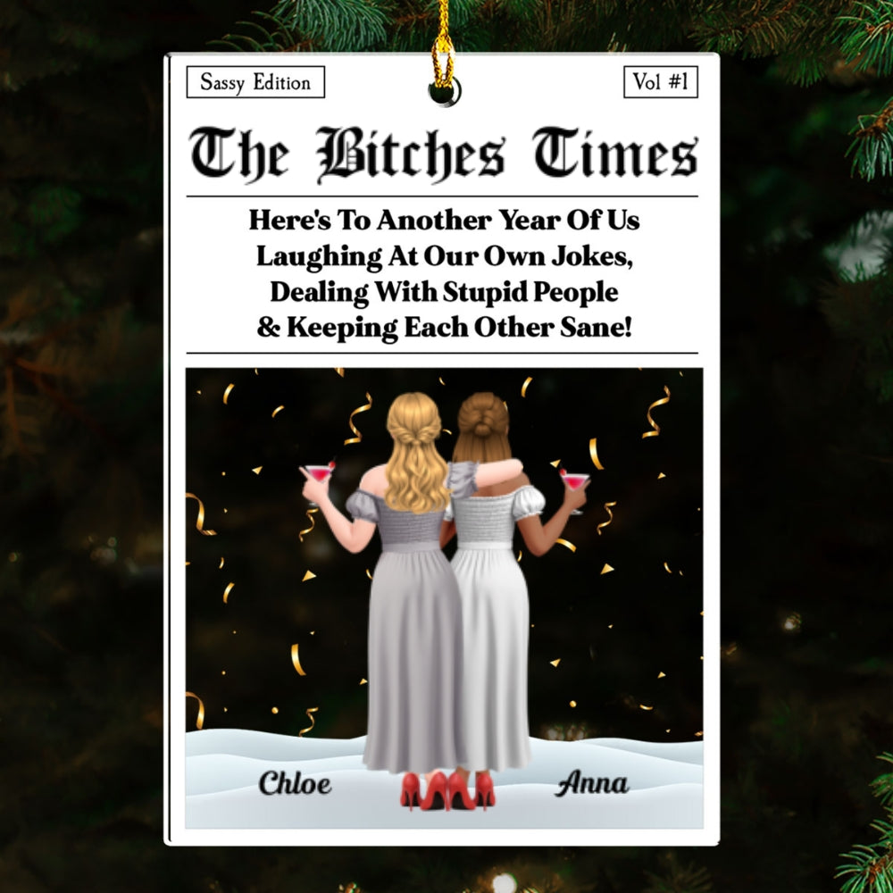 Bestie Times Newspaper - Personalized Custom Acrylic Ornament
