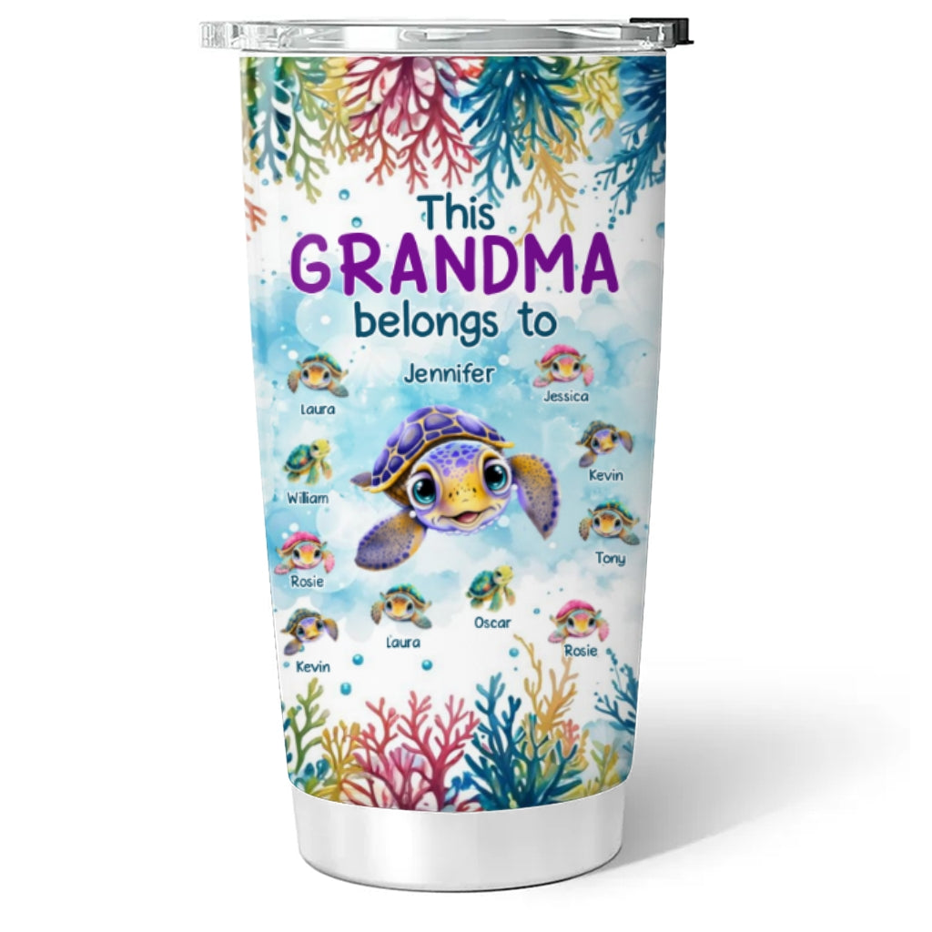 This Grandma Belongs To Turtle Summer - Personalized Custom Tumbler