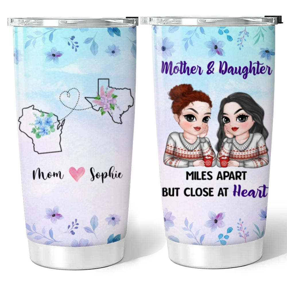 Never Apart Mom And Daughter - Personalized Custom Tumbler