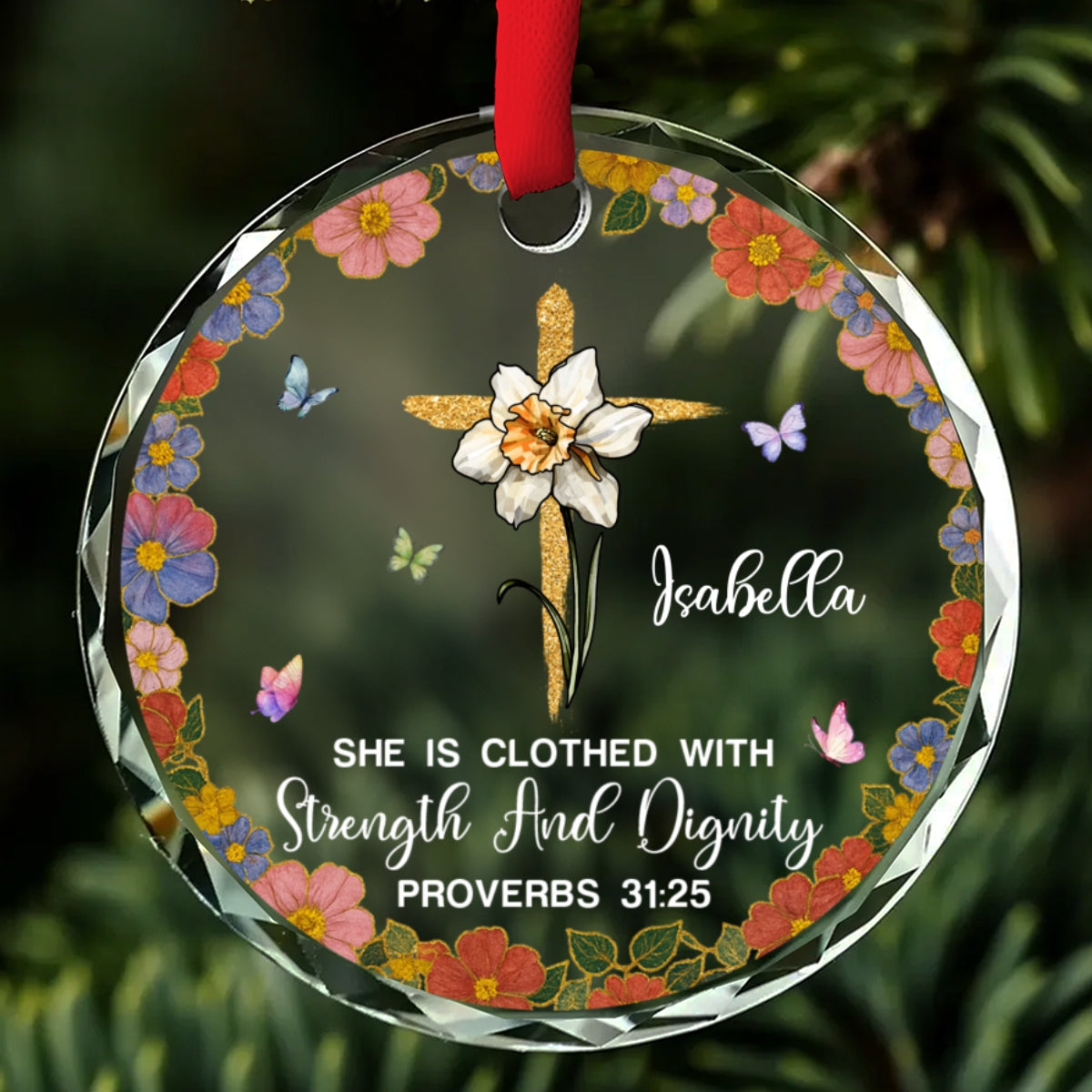 She Walks In Quiet Dignity - Personalized Custom Glass Ornament